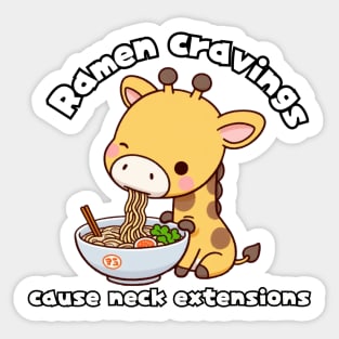 Ramen life giraffe neck pain Sticker